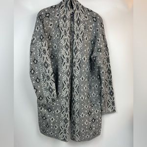 Lucky brand beautiful sweater jacket. Gray multi. Size L. Like new condition.